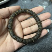 奇楠沉水片珠单圈手串随形老奇楠女男款 棋楠老料手链