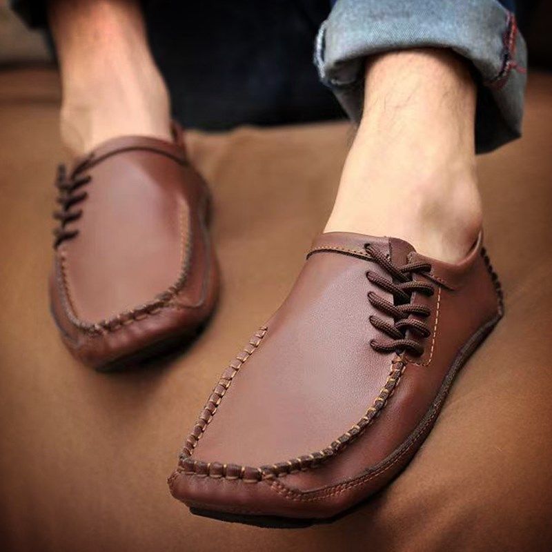 豆豆鞋男真皮潮流鞋子软底懒人男士休闲皮鞋2025款春秋一脚蹬男鞋,流行男鞋,乐福鞋（豆豆鞋）,淘宝优惠券,粉丝福利购,淘宝优惠卷