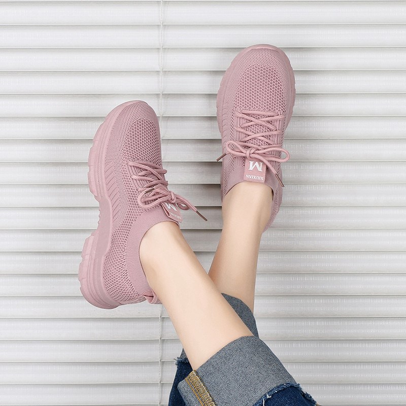 运动鞋女夏飞织网面女鞋透气袜子鞋百搭休闲N轻便学生旅游跑步鞋