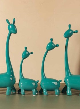 一家四口创意鹿小摆件客t厅电视柜家居三口之家玄关酒柜装饰品礼