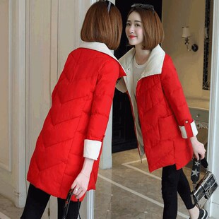小个子棉衣女中长款2023冬装新款韩版加厚羽绒棉棉服百搭棉袄外套