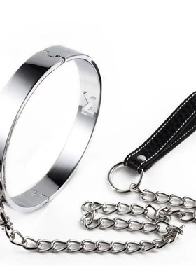 字母项圈脖f链男朋友颈带女生项链金属皮质人用项圈刻字牵引绳链