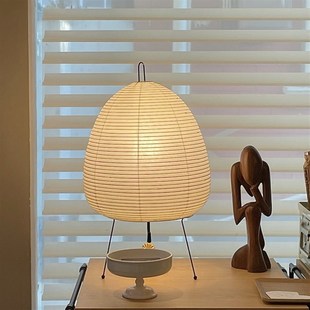 日式侘寂风台灯主卧室床头高级感装饰氛围客厅民宿宣纸野口勇台灯