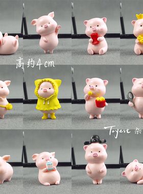 迷你小猪公仔玩偶玩具模型可爱饰品小礼品礼物微景观雨衣猪猪摆件