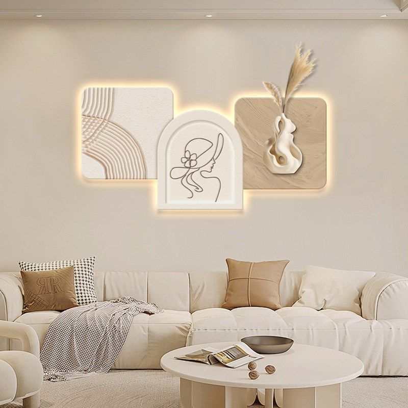奶油风客厅沙发背景墙挂画卧室床头装饰画抽象人物高级感餐厅壁画,家居饰品,现代装饰画,淘宝优惠券,粉丝福利购,淘宝优惠卷