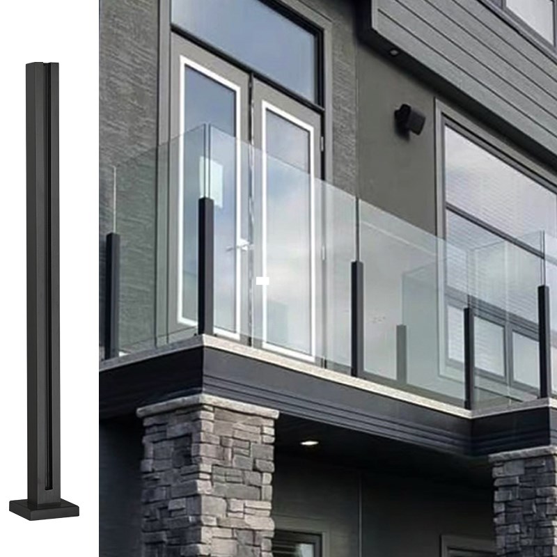 阳台玻璃护栏玻璃楼梯扶手立柱 不锈钢玻璃隔断立柱 露台玻璃栏杆
