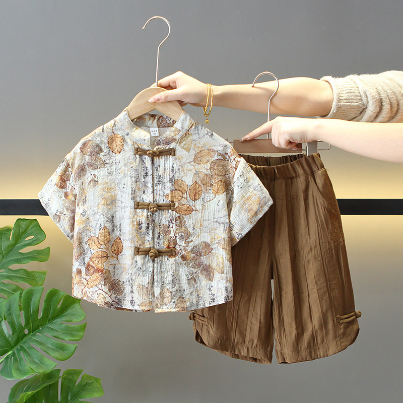 男童夏装中国风短袖衬衫套装2024新款儿童唐装宝宝夏季汉服两件套,童装/婴儿装/亲子装,套装,淘宝优惠券,粉丝福利购,淘宝优惠卷