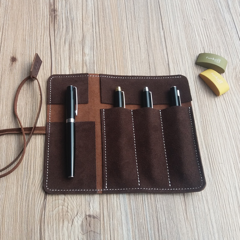 简约文艺疯马皮笔帘 真皮男性钢笔保护套 韩国女生手工牛皮卷笔袋,文具电教/文化用品/商务用品,笔袋,淘宝优惠券,粉丝福利购,淘宝优惠卷
