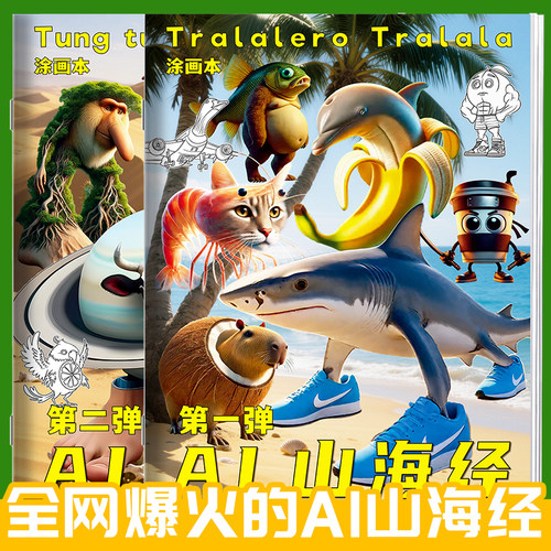 抽象动物元素无止趣味临摹绘画本