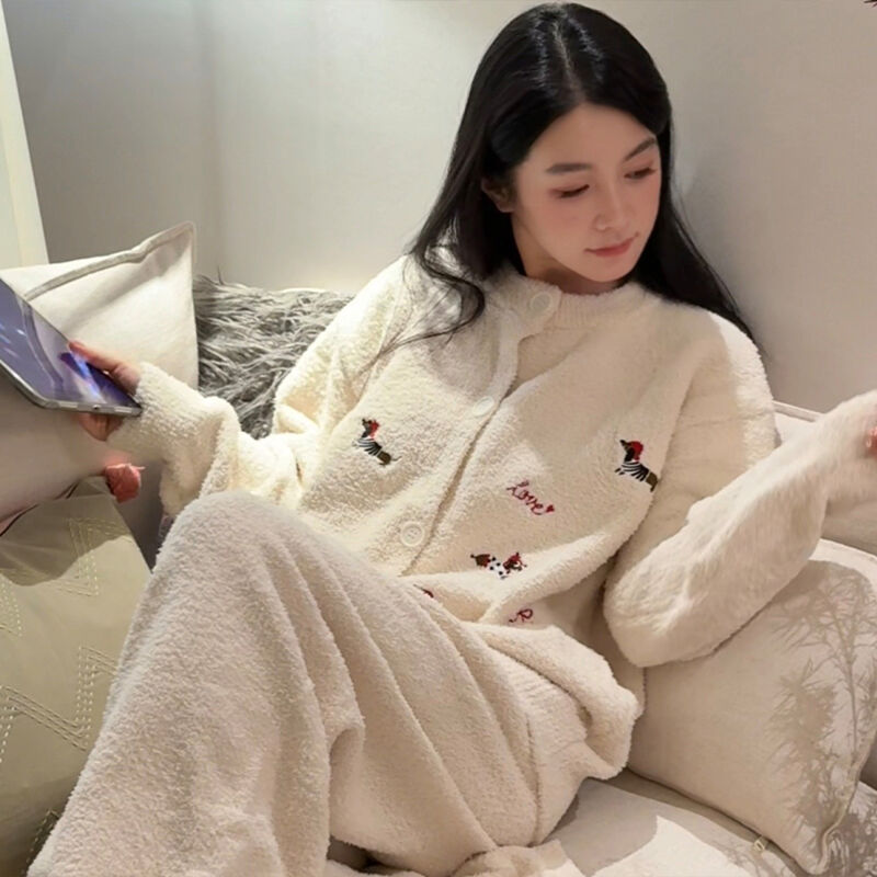 2025新款半边绒睡衣套装