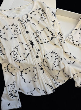 2025新款双面海岛绒睡衣女Kitty印花甜美公主风卡通可外穿家居服