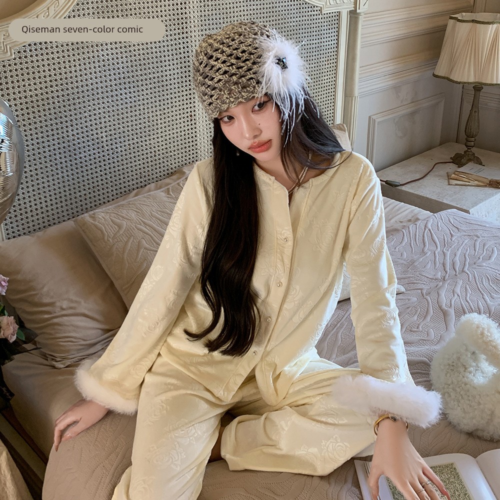 2025新款海岛绒睡衣女秋冬季