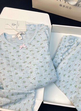 2026新款甜美小碎花莫代尔睡衣女春秋季软糯糯长袖长裤家居服套装