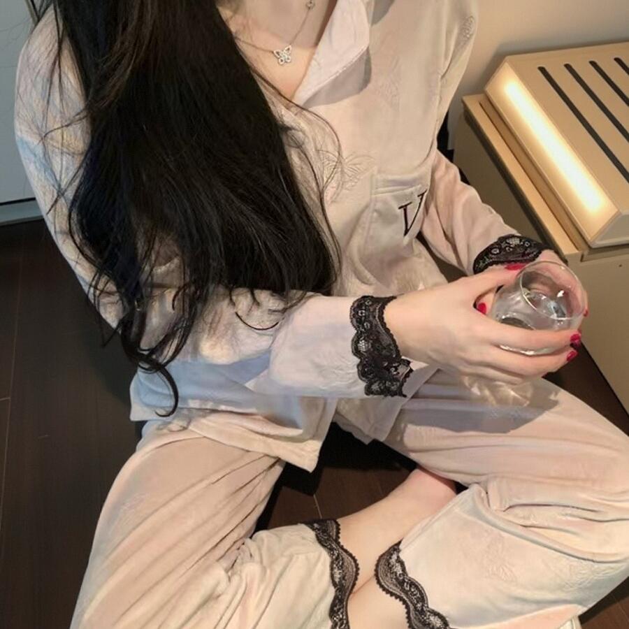 海岛绒睡衣女秋冬款2025新款网红