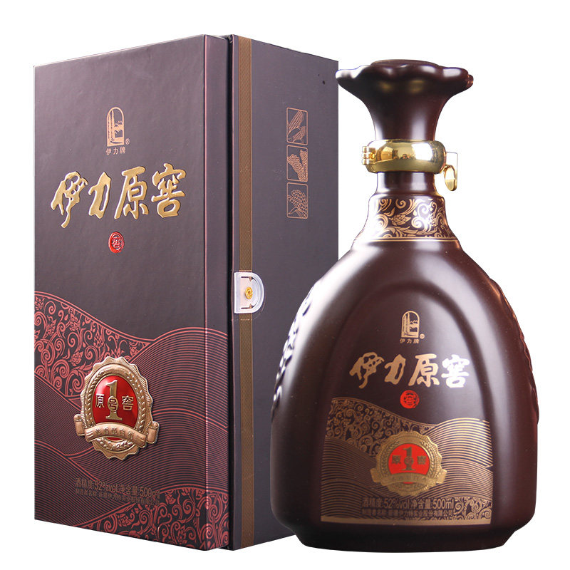 伊力牌原窖1号浓香型纯粮食酿造口粮酒白酒52度500ml单瓶礼盒正品