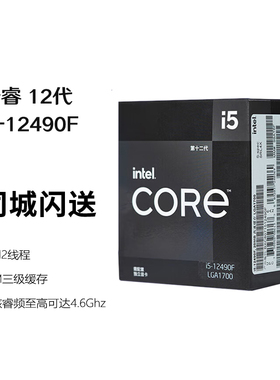 英特尔(Intel) i5-12490F 酷睿12代 处理器 6核12线程 台式机CPU