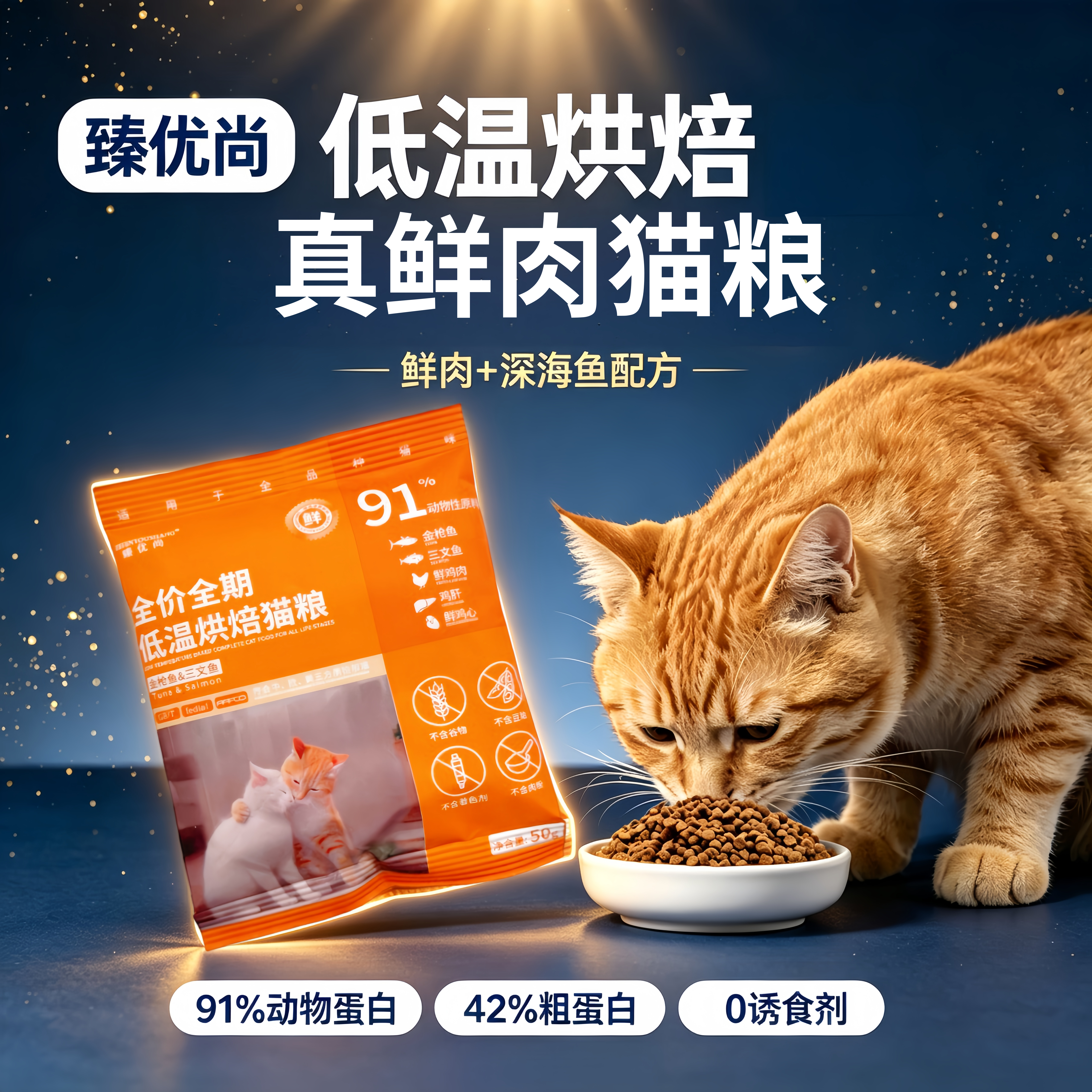 臻优尚低温烘焙猫粮金枪鱼三文鱼