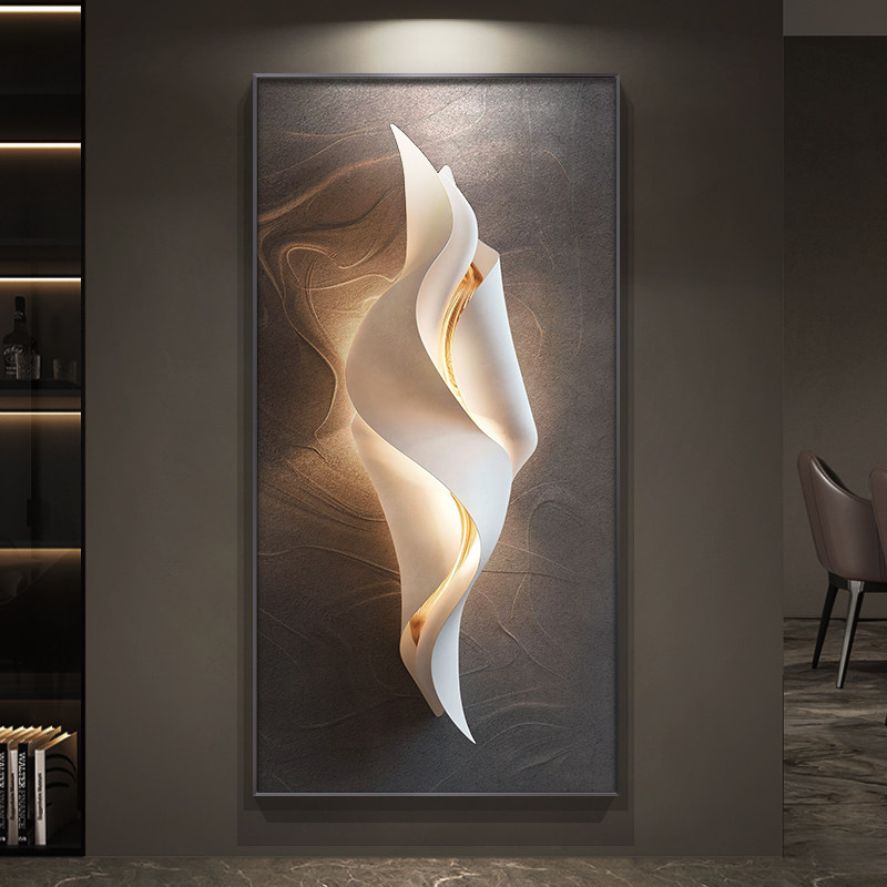 轻奢高级感入户门玄关装饰画简约现代走廊过道尽头墙壁画高端挂画