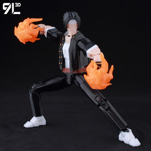 9L3D打印多关节可动Lucky人偶拳皇Dummy13草薙京手办游戏模型摆件