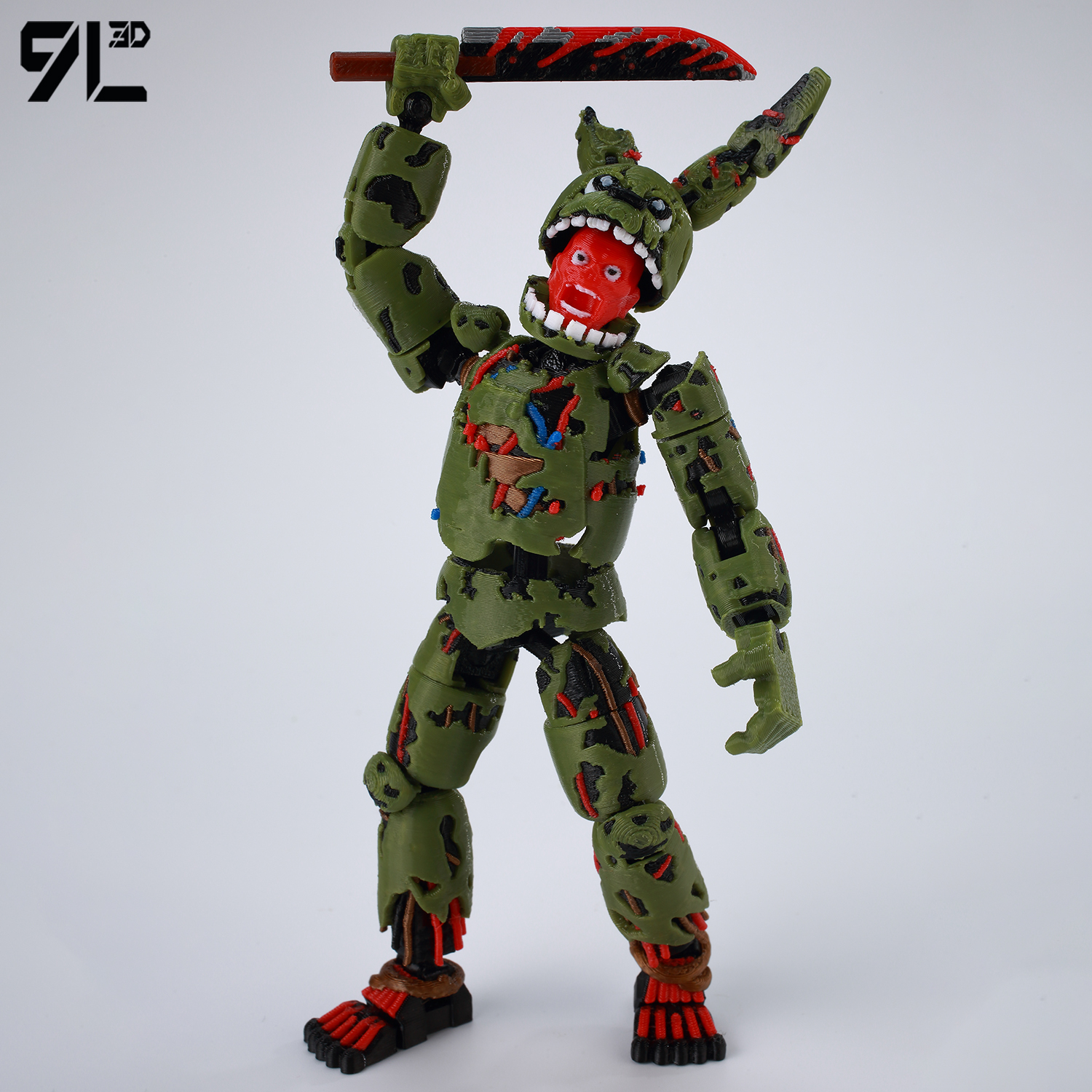 9L3D打印多关节可动玩具熊弹簧陷阱丧尸兔手办模玩摆件模型幸运13