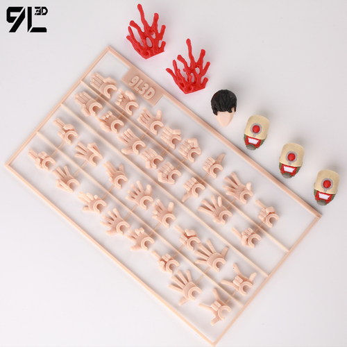 9L3D打印正品潮玩无敌少侠人偶无敌配件包手办收纳支架特效血液件