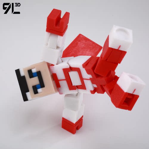 9L3D我的世界MC游戏3d打印无敌少侠全能侠玩具摆件多关节可动手办