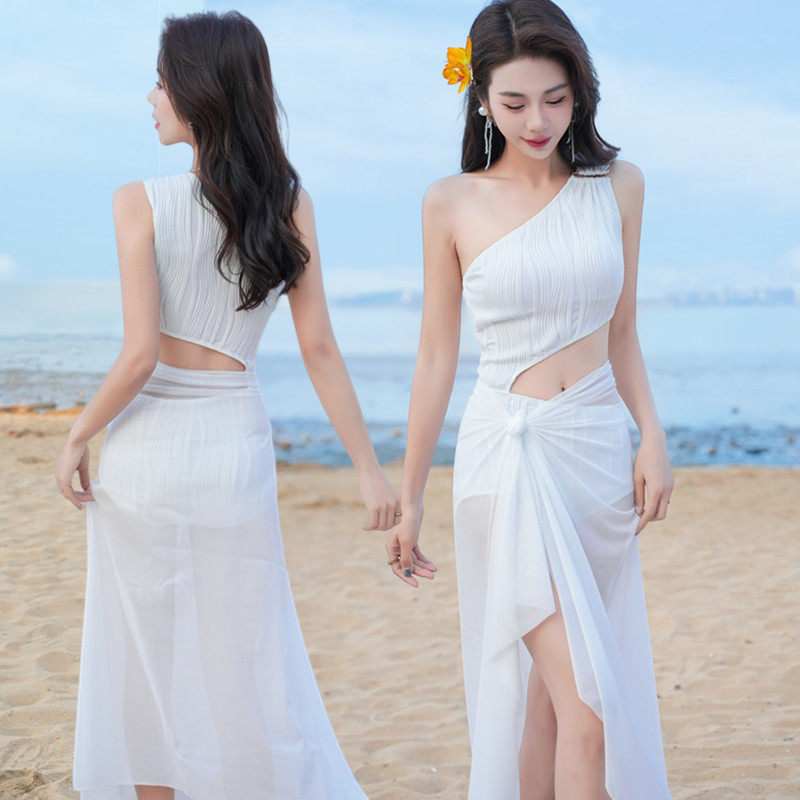 泰式比基尼bikini泳衣女分体长裙性感小胸高级感保守显瘦度假泳装