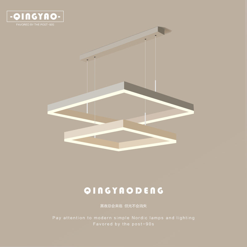 客厅吊灯现代简约方框主卧室灯极简餐厅吊灯中山灯具创意艺术个性,家装灯饰光源,客厅吊灯,淘宝优惠券,粉丝福利购,淘宝优惠卷