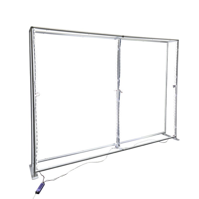 快幕秀展位灯箱拉网展架双面LED折叠发光背景墙展会展览设计搭建