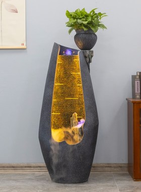 水车流水摆件循环水客厅招财装饰品室内生财开业礼物风水轮加湿器