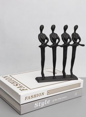 欧式铸铁黑色四人跳舞芭蕾样板房售楼部卧室书房客厅餐厅桌面饰品