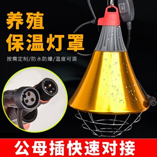 养殖保温灯罩防水插头子母公母插猪场取暖灯兽用加热灯Y养殖场专