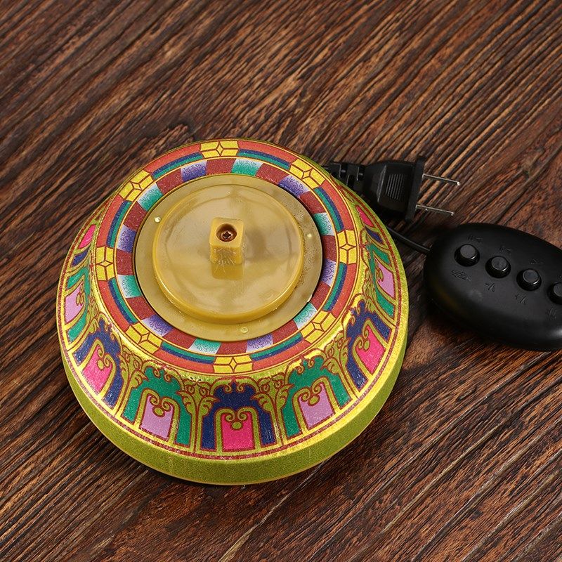 藏式电动转轮电机转金桶居家工艺品摆件金筒桌面底座创意开业礼品