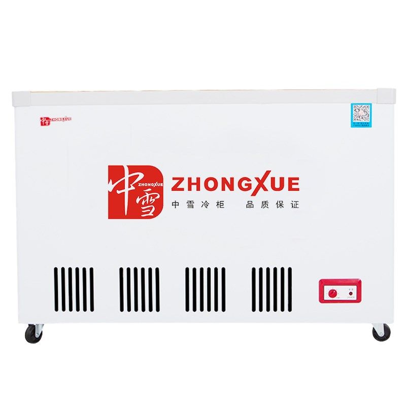 中雪卧式冰柜速冻商用冷柜单温冰箱冷藏直冷冷冻展示柜玻璃门双门