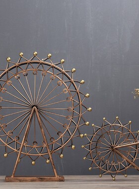 欧式家居电视酒柜摆件幸福铁艺摩天轮模型摆设创意客厅卧室摆设品