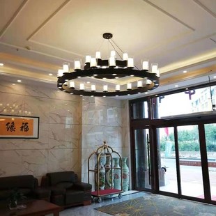 定做新中式饭店餐厅包间吊灯酒店宴会湘菜馆别墅圆形大吊灯