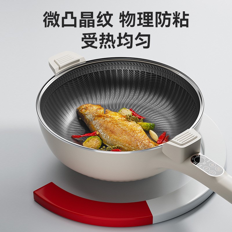 摩动微压多功能电炒锅电锅炒煮两用电炒菜炒锅一体式煮锅2024新款