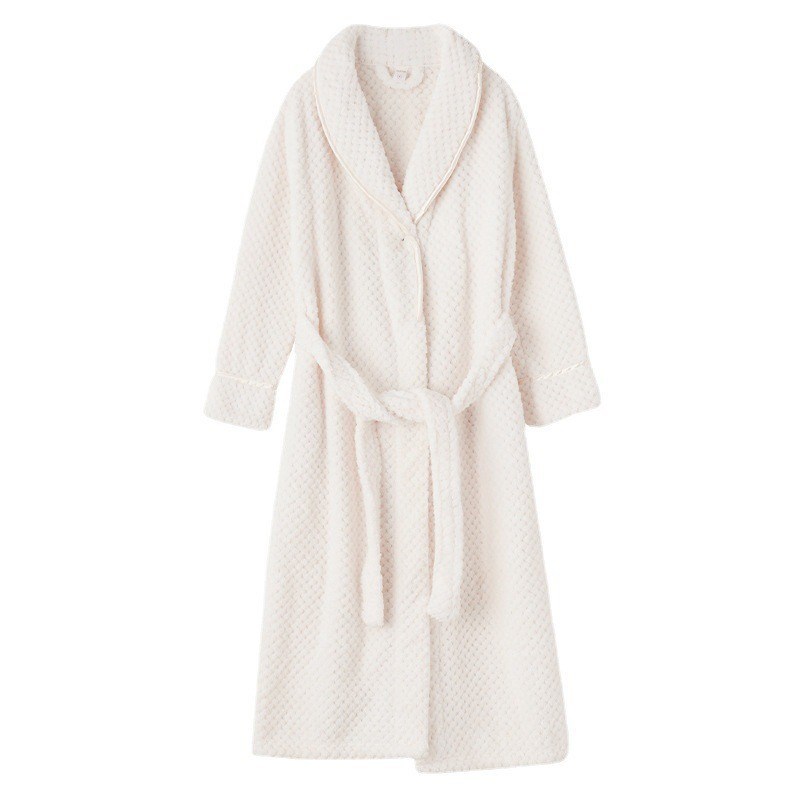 睡袍冬款男女加绒加厚情侣睡衣长袖浴袍法兰绒珊瑚绒秋冬季家居服