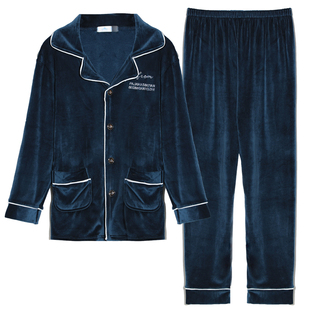 春秋珊瑚绒睡衣男薄款海岛绒秋冬季加绒法兰绒套装家居服可爱大码