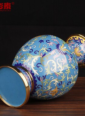 10寸景泰蓝花瓶摆件铜胎掐丝家居客厅装饰品外事出国老外结婚礼品