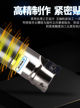 螺纹式锁牙头戴杰YPHW1003刀片钨钢抗震刀杆可换头锁牙头YP1003