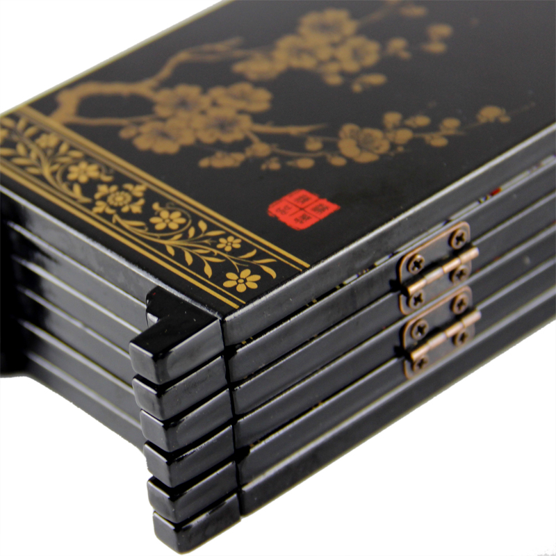 仿古漆器六扇小屏风装饰品家居摆件 中国特色礼品 出国送老外礼物