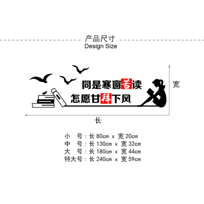 初中高三学校教室班级文化同是寒窗苦读激励学生励志墙贴装饰布置