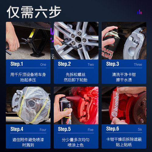 汽车卡钳刹车钳喷漆耐高温自喷漆改装摩托车排气管油漆改色防锈漆