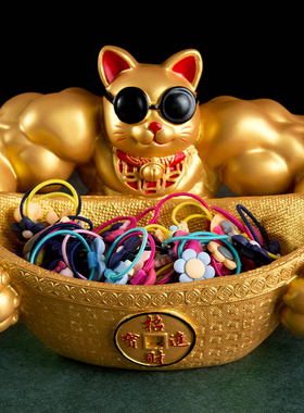 一个创意 让人发财的礼物大力发达招财猫元宝收纳 麒麟臂聚宝盆