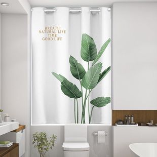 卫生间浴室窗帘防水半遮光免打孔儿童房安装卧室小窗口遮挡帘