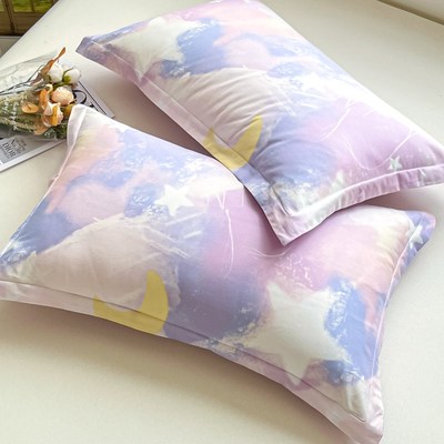 纯棉枕套30x50一对装儿童全棉星月枕头套40x60记忆枕芯套48x74cm