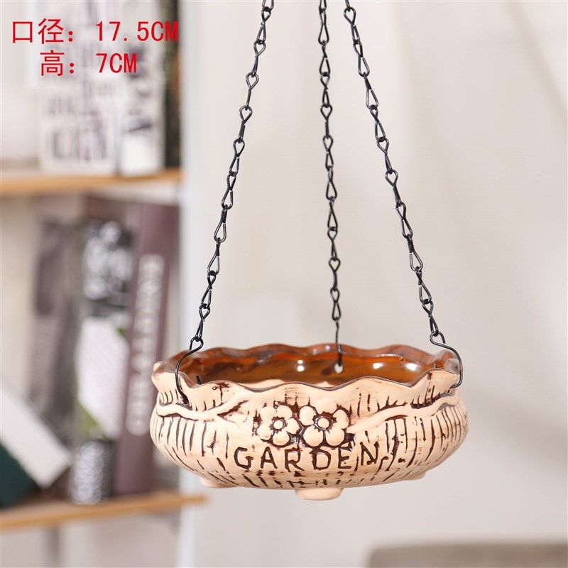 吊兰悬挂式植物垂吊盆栽绿萝创意陶瓷简约复古大口径佛珠多肉花盆,鲜花速递/花卉仿真/绿植园艺,花盆,淘宝优惠券,粉丝福利购,淘宝优惠卷