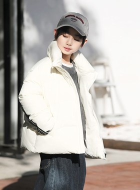 儿童羽绒衣女童短款亲子装2024冬季新款简约男童母子装外套23260