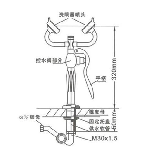 验厂洗眼器双口便携式医院学校实验室化工厂可移动紧急冲淋洗眼器